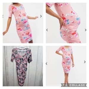 Motherhood Maternity Floral Print Rayon Spandex Blend Dress Size Small